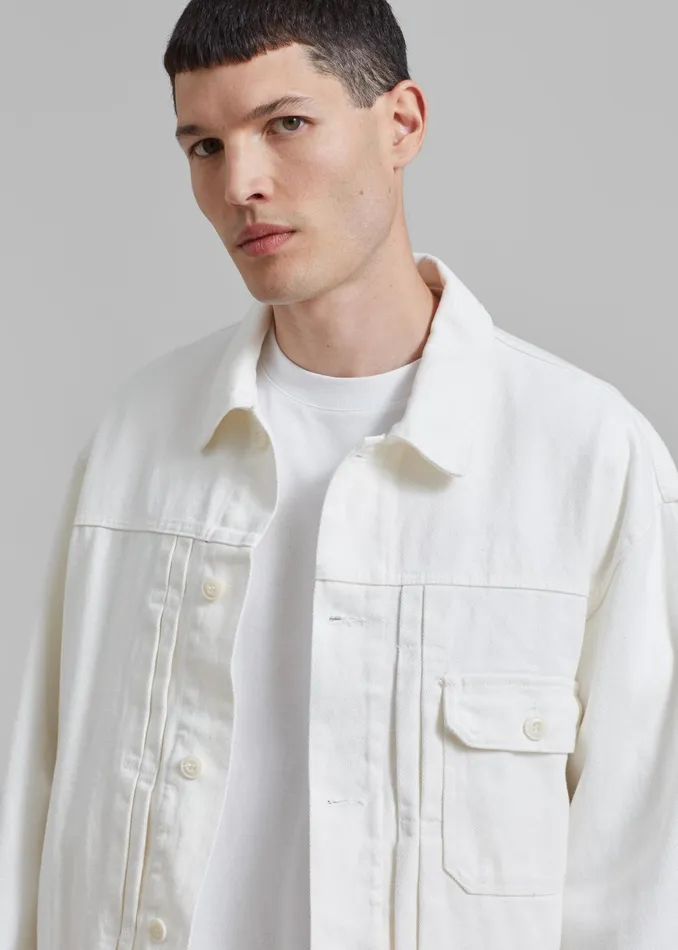 The Frankie Shop Outerwear Matthew Denim Jacket 8211 White 8211 Men