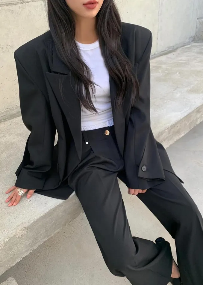 The Frankie Shop Outerwear Pia Boxy Blazer 8211 Black 8211 Women