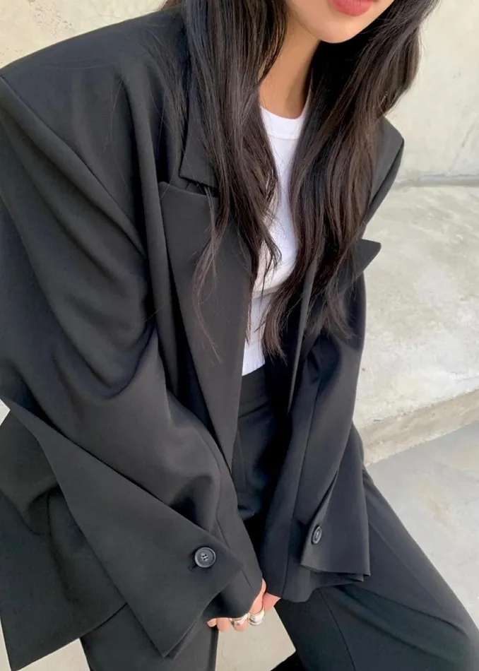 The Frankie Shop Outerwear Pia Boxy Blazer 8211 Black 8211 Women