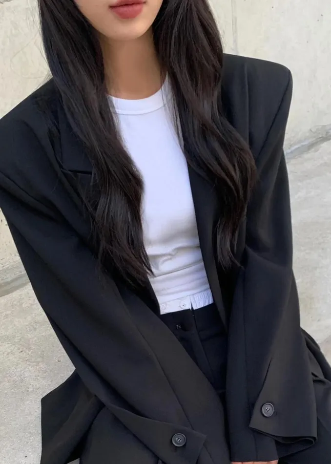 The Frankie Shop Outerwear Pia Boxy Blazer 8211 Black 8211 Women
