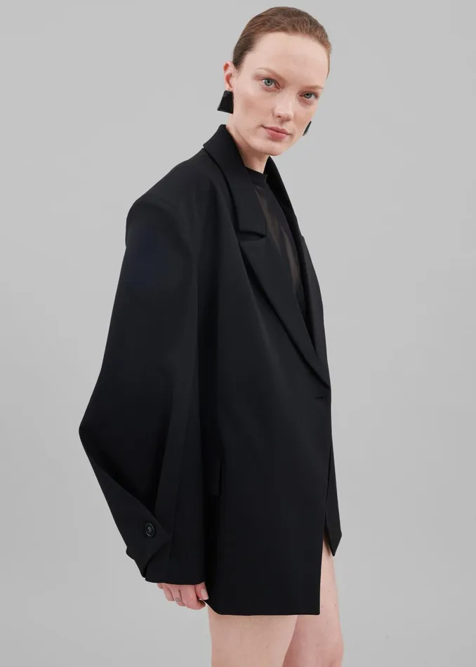 The Frankie Shop Outerwear Pia Boxy Blazer 8211 Black 8211 Women