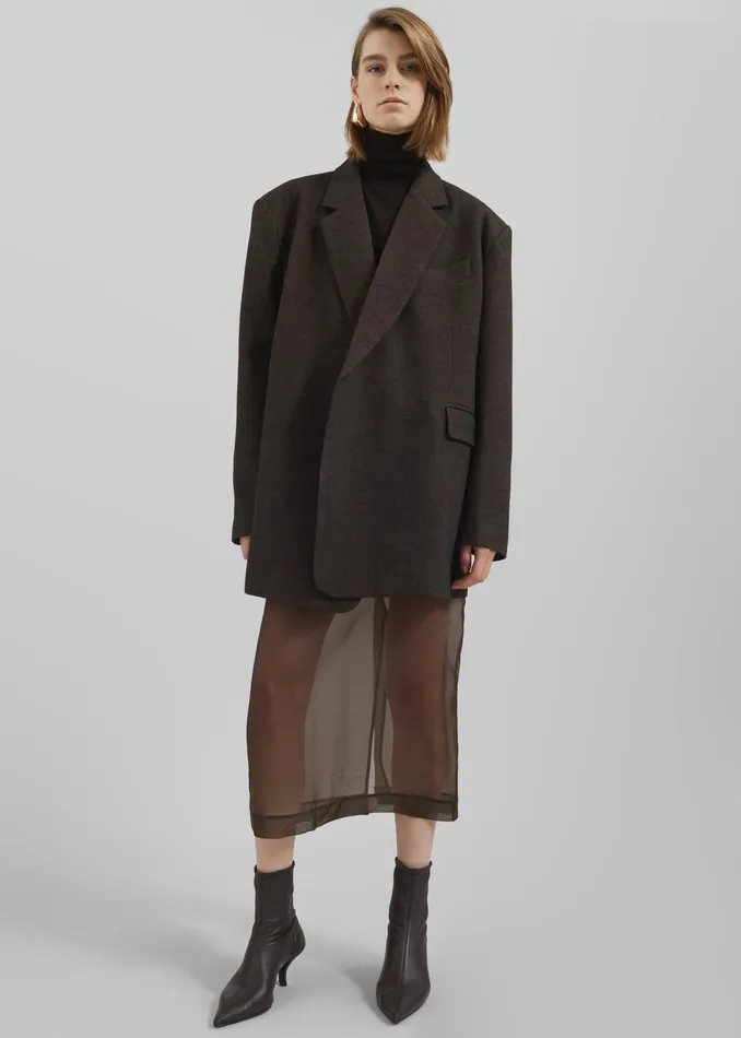 The Frankie Shop Outerwear Sarnia Oversized Blazer 8211 Brown 8211 Women
