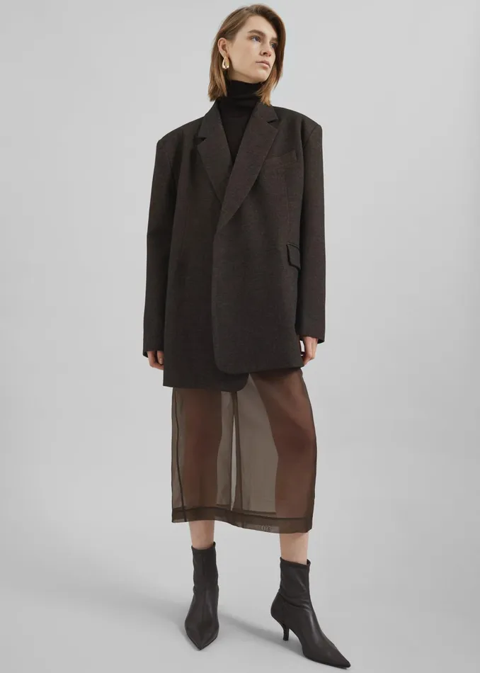 The Frankie Shop Outerwear Sarnia Oversized Blazer 8211 Brown 8211 Women
