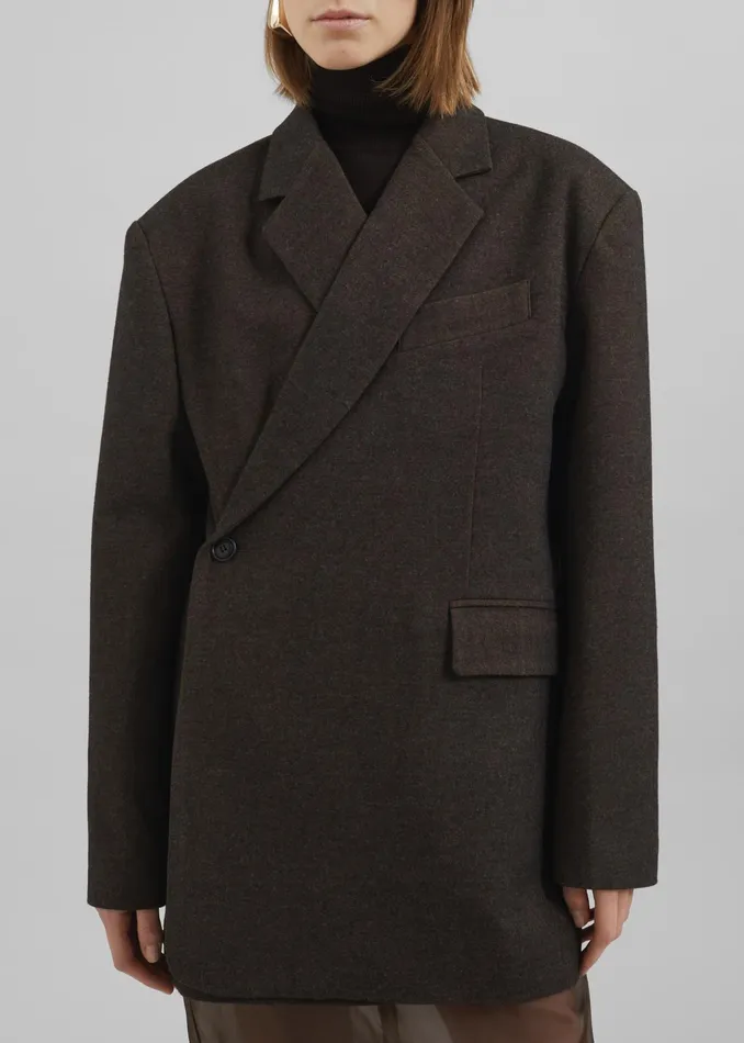 The Frankie Shop Outerwear Sarnia Oversized Blazer 8211 Brown 8211 Women