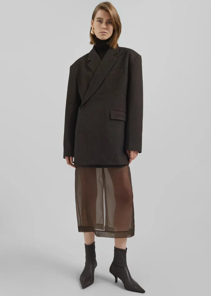 The Frankie Shop Outerwear Sarnia Oversized Blazer 8211 Brown 8211 Women