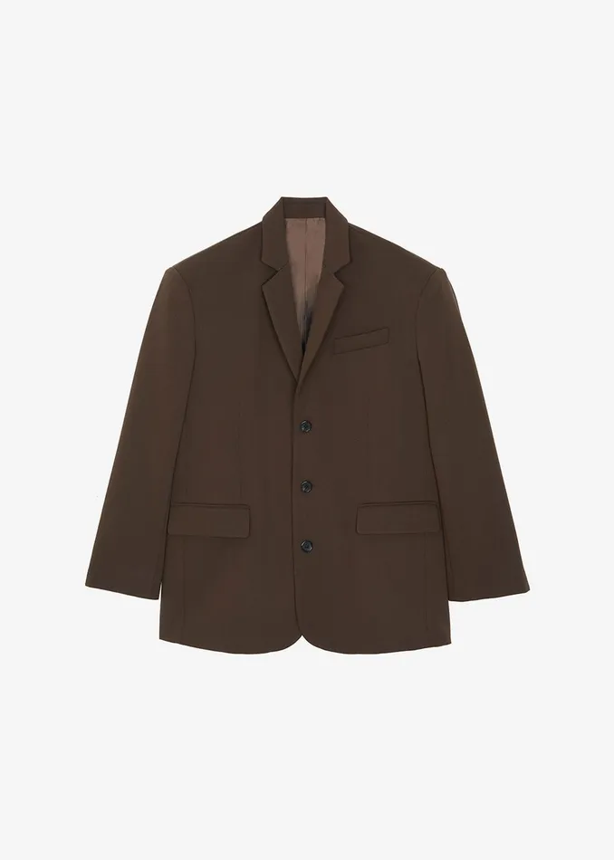 The Frankie Shop Outerwear Tansy Oversized Blazer 8211 Chocolate 8211 Women