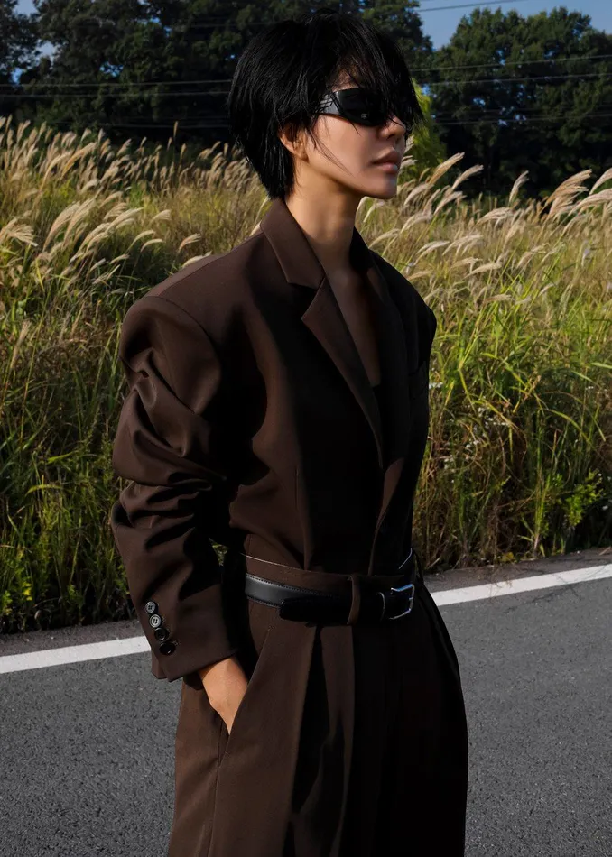 The Frankie Shop Outerwear Tansy Oversized Blazer 8211 Chocolate 8211 Women