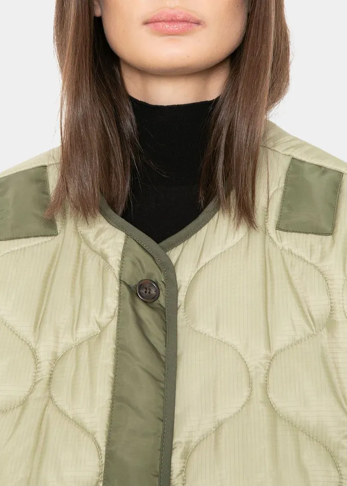 The Frankie Shop Outerwear Teddy Quilted Jacket 8211 Moss Green 8211 Women