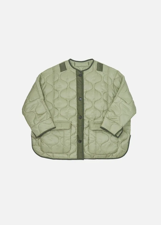 The Frankie Shop Outerwear Teddy Quilted Jacket 8211 Moss Green 8211 Women