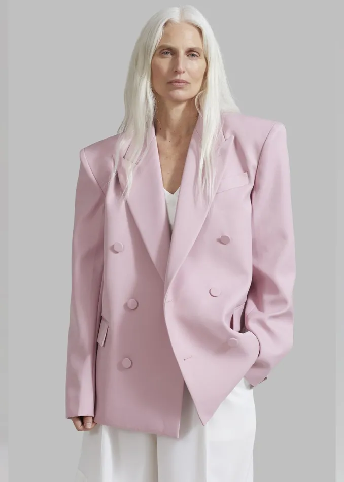 The Frankie Shop Outerwear Zia Covered Buttons Blazer 8211 Pink 8211 Women