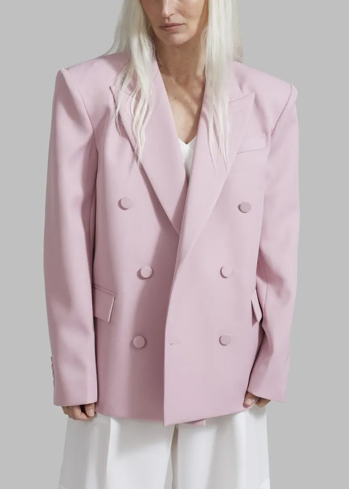 The Frankie Shop Outerwear Zia Covered Buttons Blazer 8211 Pink 8211 Women
