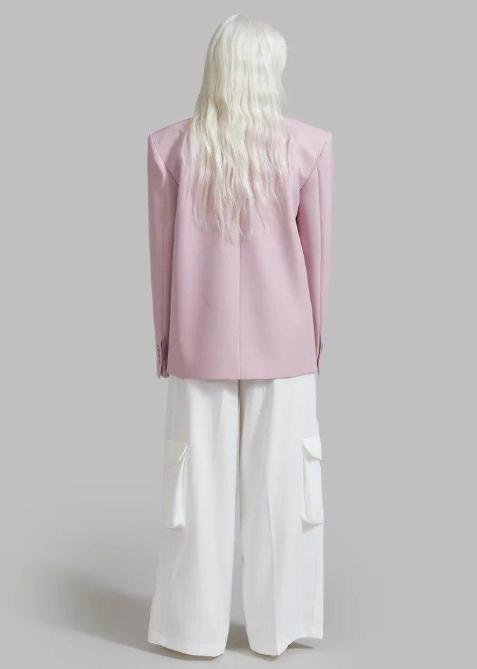 The Frankie Shop Outerwear Zia Covered Buttons Blazer 8211 Pink 8211 Women