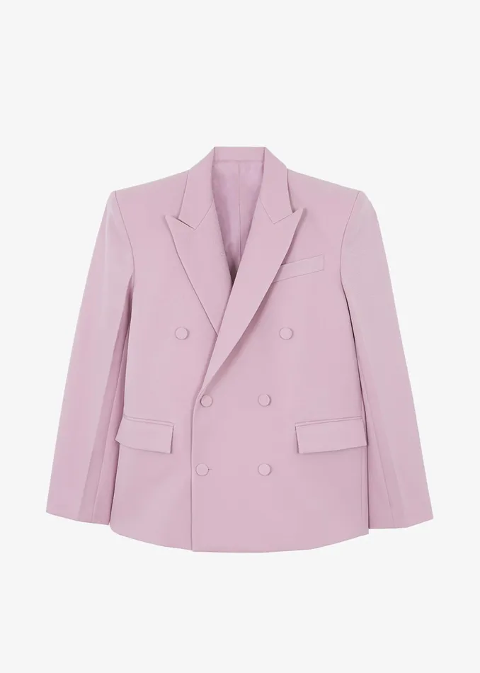 The Frankie Shop Outerwear Zia Covered Buttons Blazer 8211 Pink 8211 Women