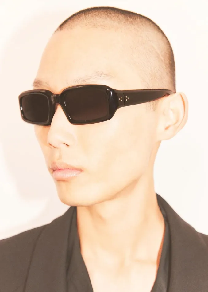 The Frankie Shop Port Tanger Mektoub Sunglasses 8211 Black AcetateBlack Lens 8211 MenWomen