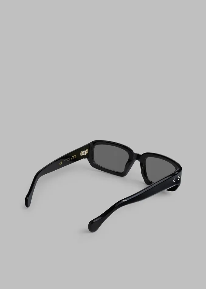 The Frankie Shop Port Tanger Mektoub Sunglasses 8211 Black AcetateBlack Lens 8211 MenWomen