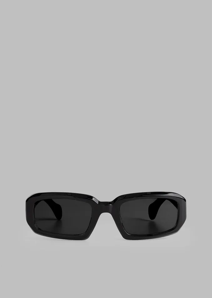 The Frankie Shop Port Tanger Mektoub Sunglasses 8211 Black AcetateBlack Lens 8211 MenWomen