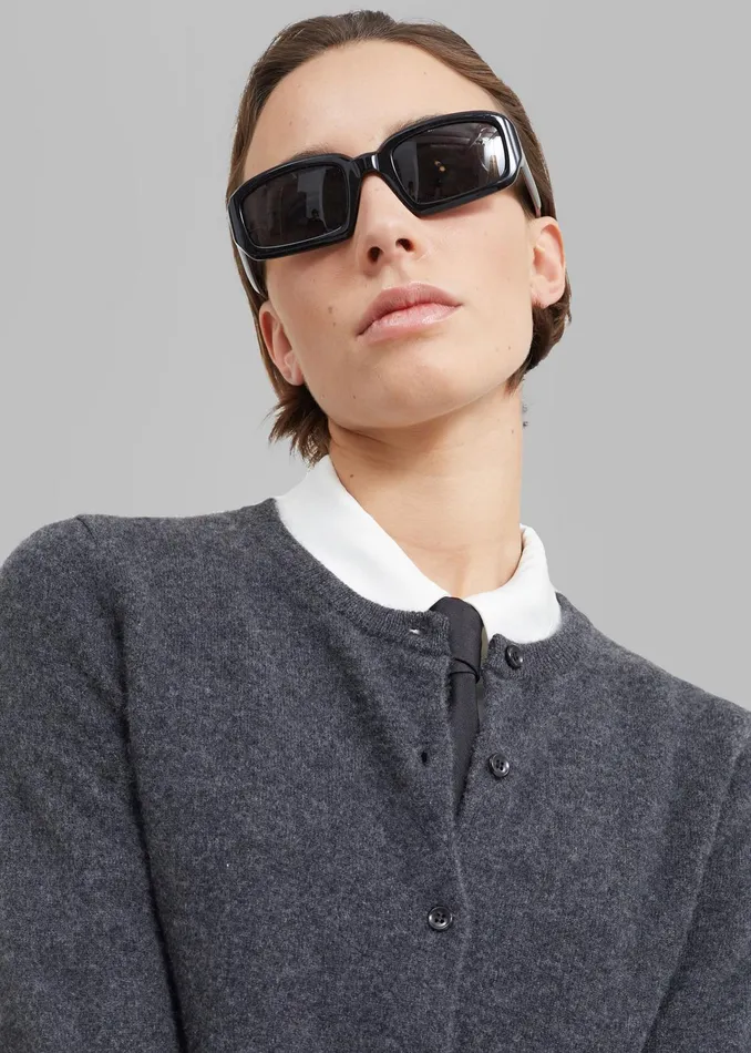 The Frankie Shop Port Tanger Mektoub Sunglasses 8211 Black AcetateBlack Lens 8211 MenWomen