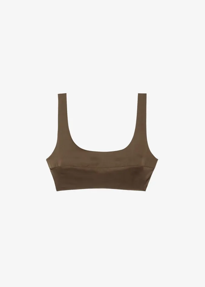 The Frankie Shop Tops Ada Satin Bra Top 8211 Brown 8211 Women