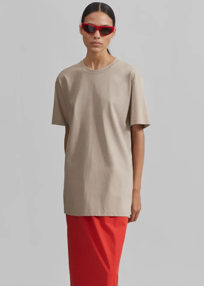 The Frankie Shop Tops Azaro Tee 8211 Beige 8211 Women