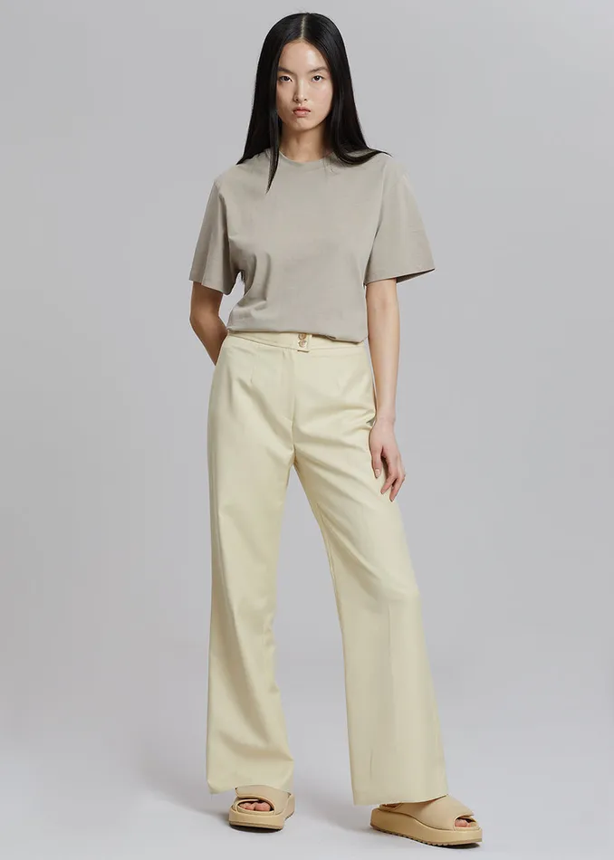 The Frankie Shop Tops Azaro Tee 8211 Beige 8211 Women