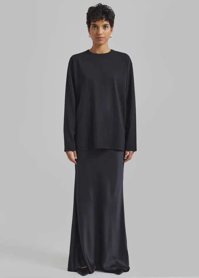 The Frankie Shop Tops Bennett Long Sleeves Tee 8211 Black 8211 Women