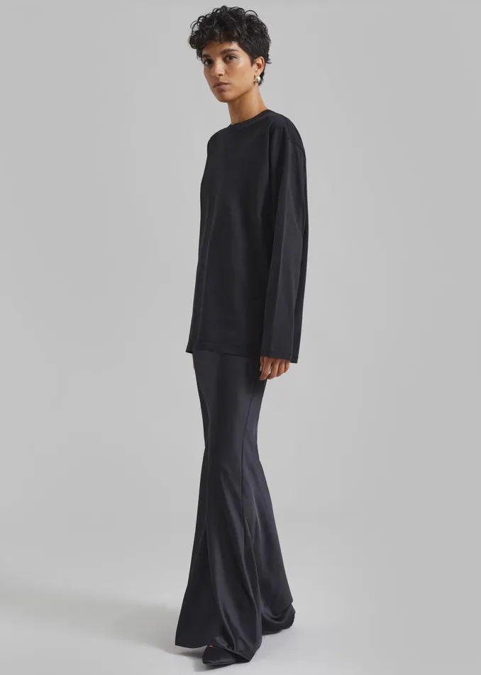 The Frankie Shop Tops Bennett Long Sleeves Tee 8211 Black 8211 Women