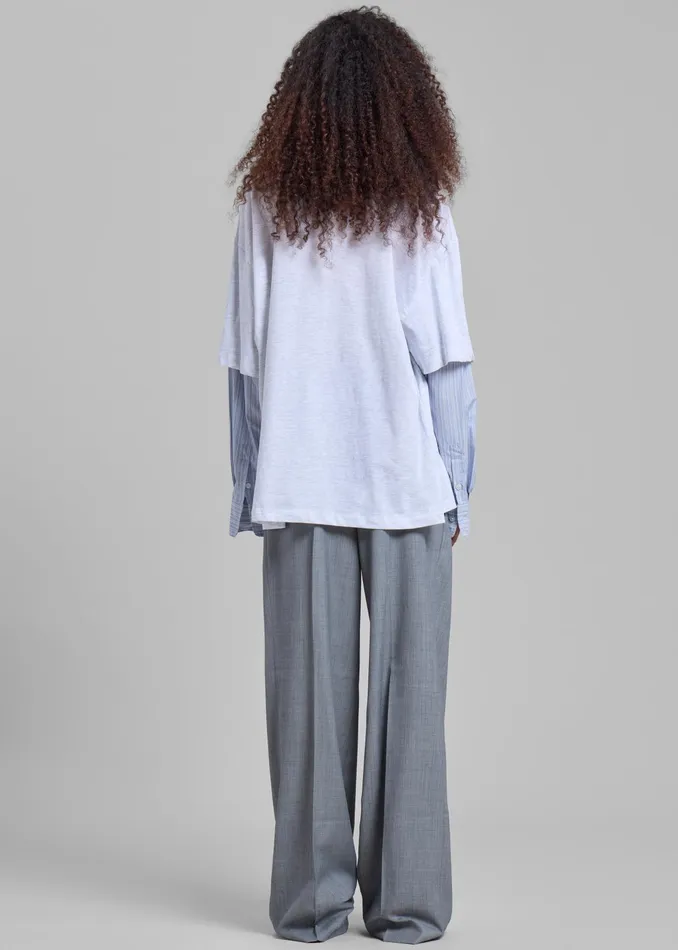 The Frankie Shop Tops Bryton Layered Tee 8211 Light GreyBlue 8211 Women