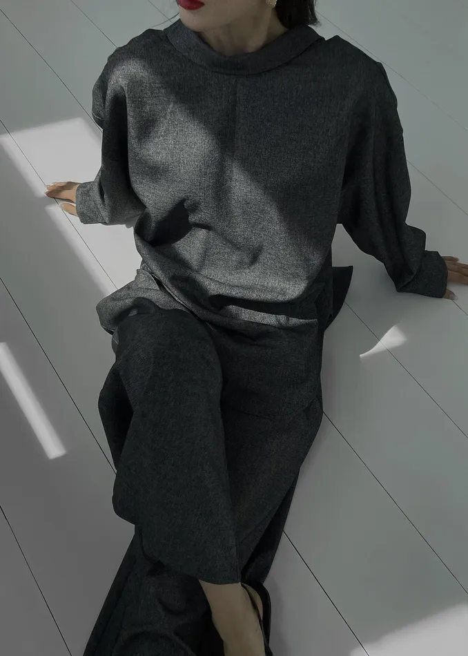 The Frankie Shop Tops Casey Reversible Button Up Shirt 8211 Charcoal 8211 Women