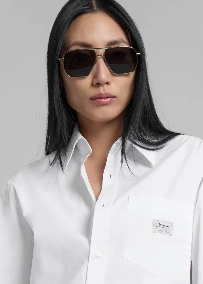 The Frankie Shop Tops Coperni Body Poplin Shirt 8211 White 8211 Women