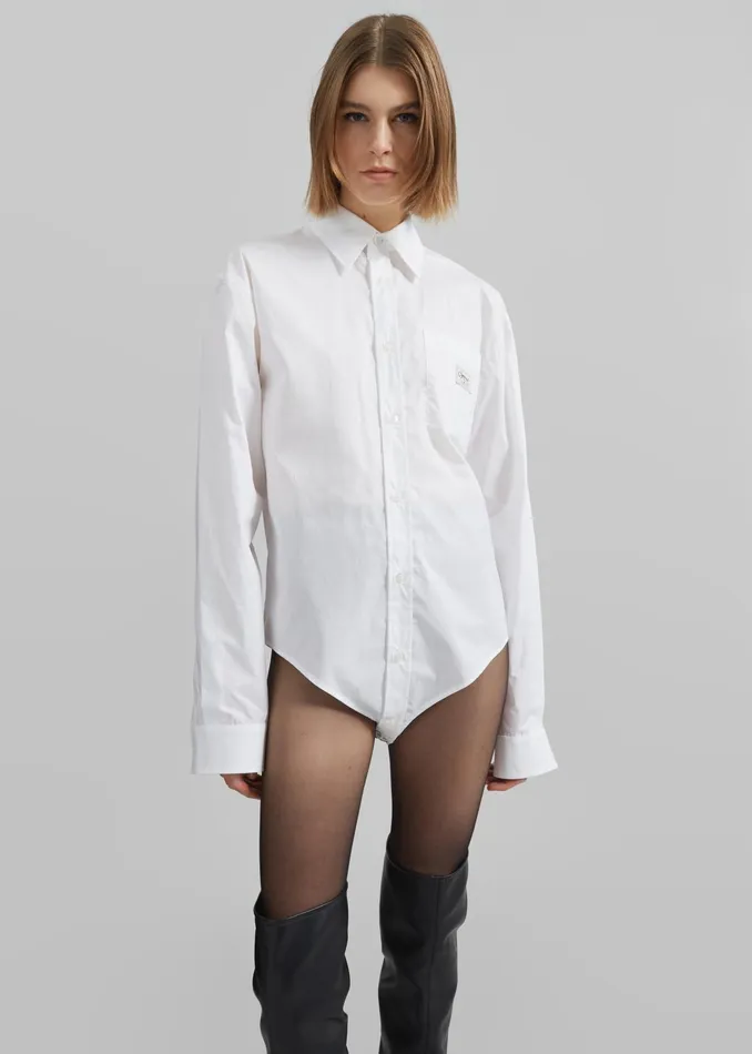 The Frankie Shop Tops Coperni Body Poplin Shirt 8211 White 8211 Women