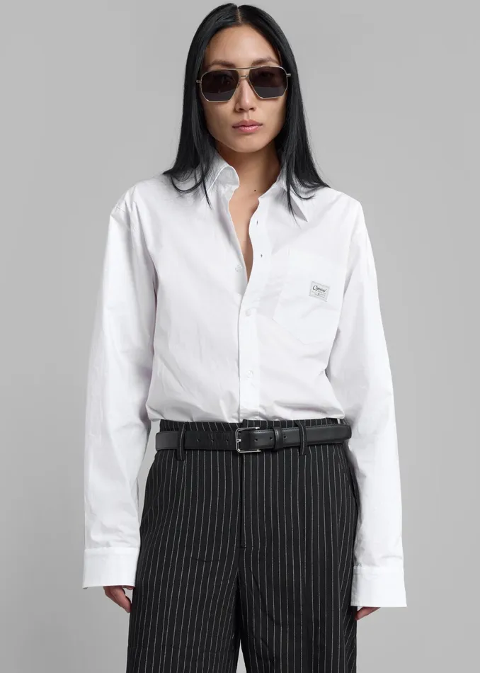 The Frankie Shop Tops Coperni Body Poplin Shirt 8211 White 8211 Women