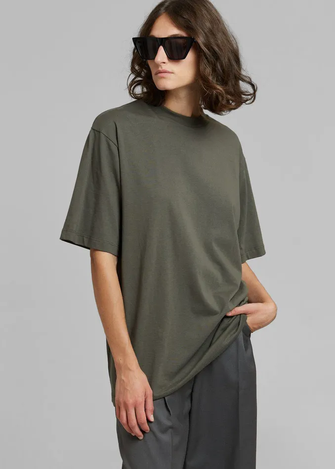 The Frankie Shop Tops Evora Tee 8211 Olive 8211 MenWomen