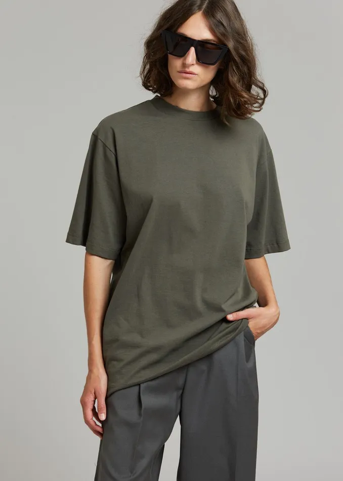 The Frankie Shop Tops Evora Tee 8211 Olive 8211 MenWomen