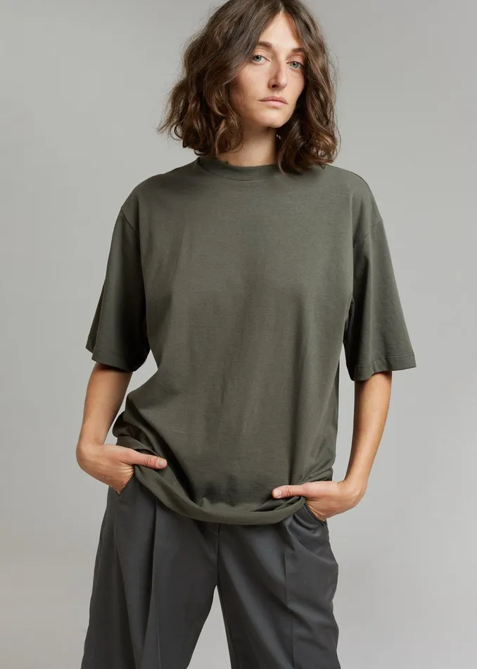 The Frankie Shop Tops Evora Tee 8211 Olive 8211 MenWomen