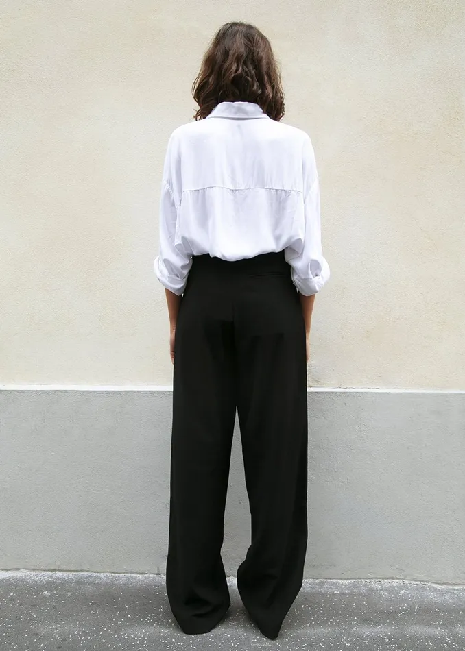 The Frankie Shop Tops Hanna Silky Oversized Blouse 8211 White 8211 Women