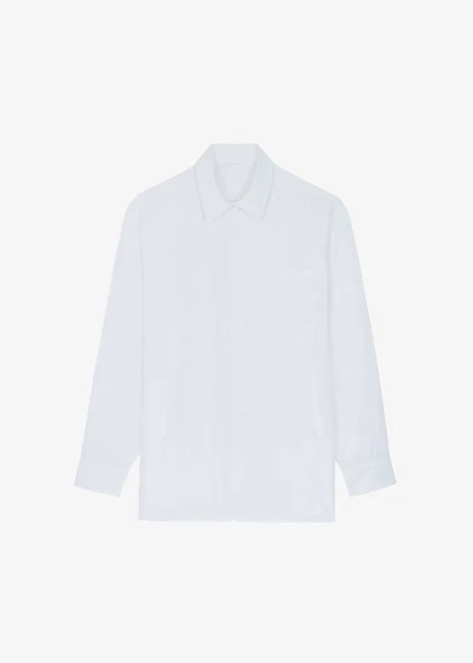 The Frankie Shop Tops Hanna Silky Oversized Blouse 8211 White 8211 Women