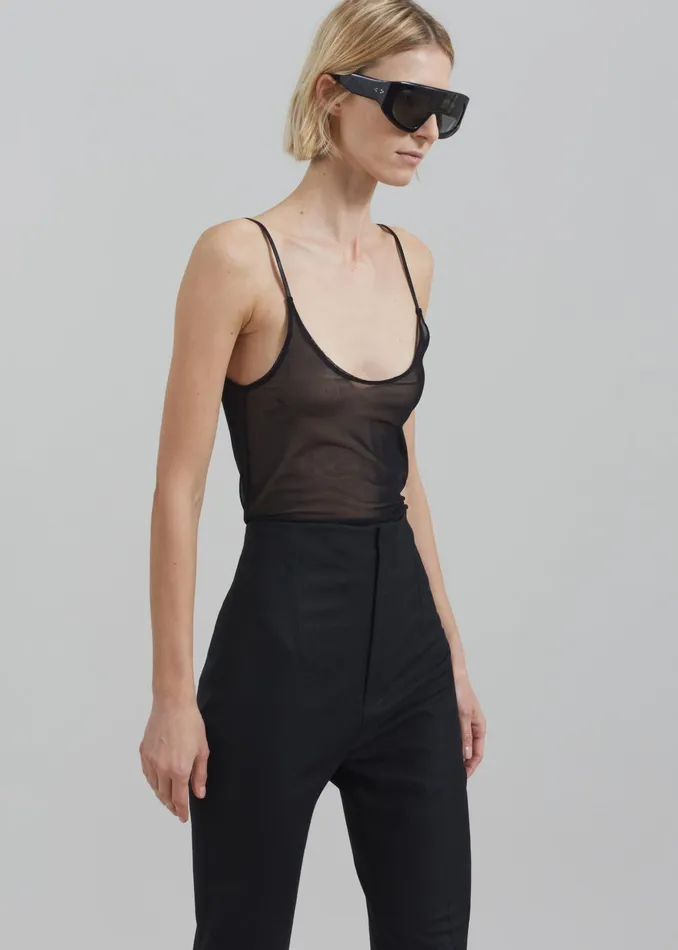 The Frankie Shop Tops Kyla Sheer Tank Top 8211 Black 8211 Women