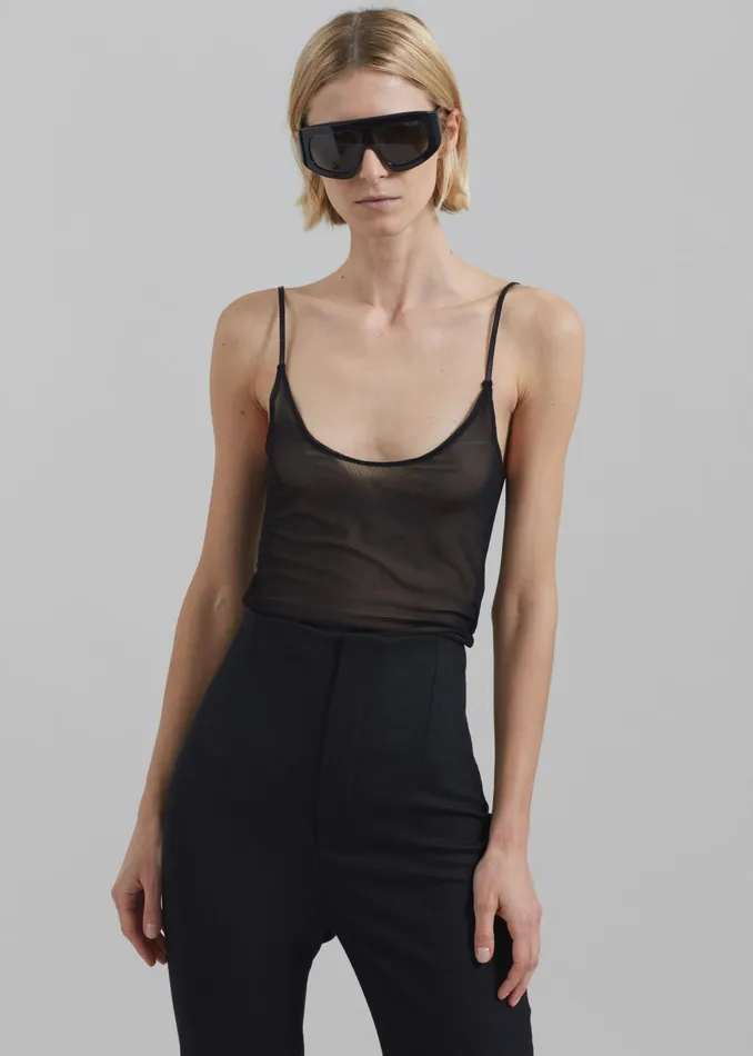 The Frankie Shop Tops Kyla Sheer Tank Top 8211 Black 8211 Women