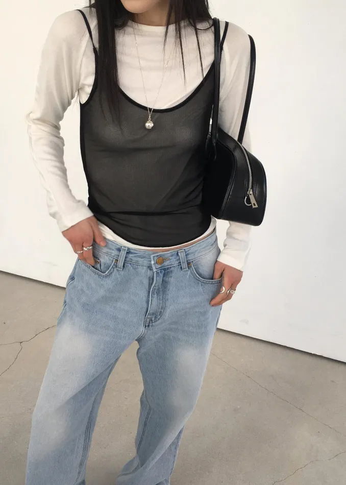The Frankie Shop Tops Kyla Sheer Tank Top 8211 Black 8211 Women