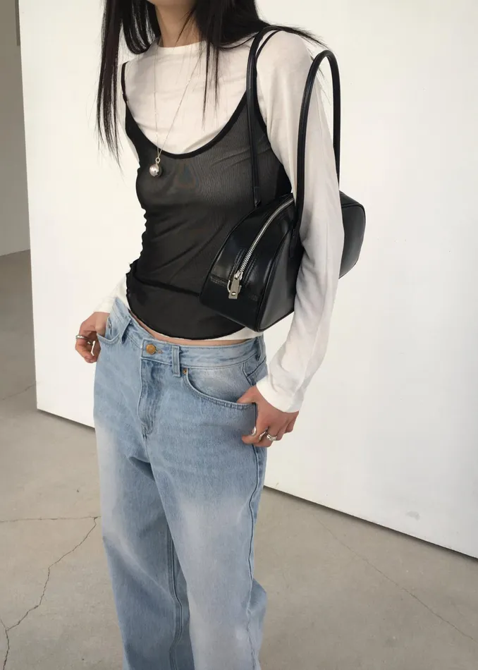 The Frankie Shop Tops Kyla Sheer Tank Top 8211 Black 8211 Women
