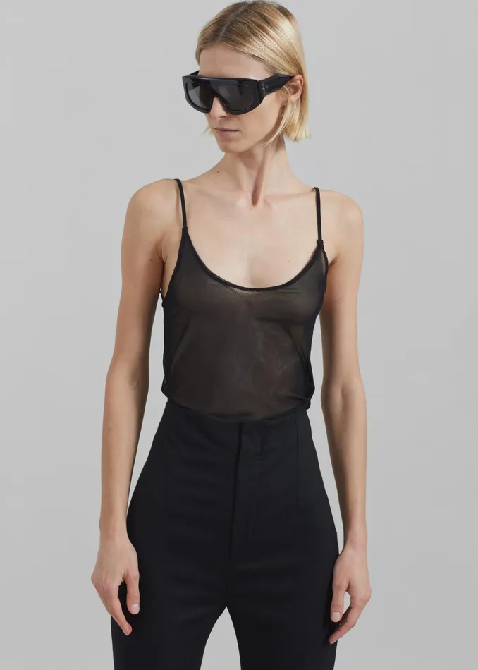 The Frankie Shop Tops Kyla Sheer Tank Top 8211 Black 8211 Women
