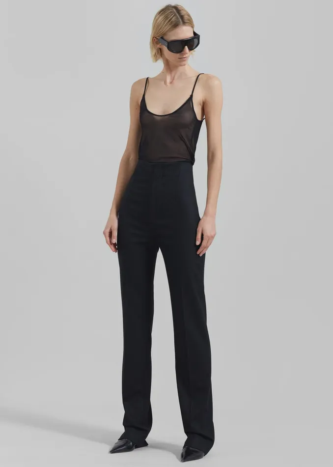The Frankie Shop Tops Kyla Sheer Tank Top 8211 Black 8211 Women