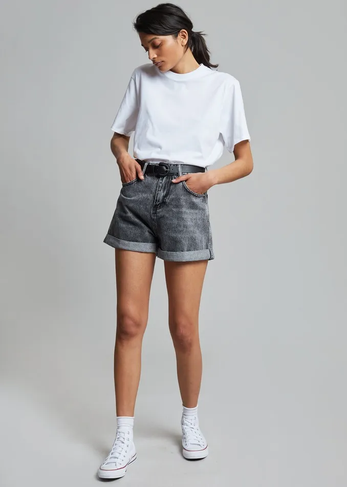The Frankie Shop Tops Lilou Simple Tee 8211 Optic White 8211 Women