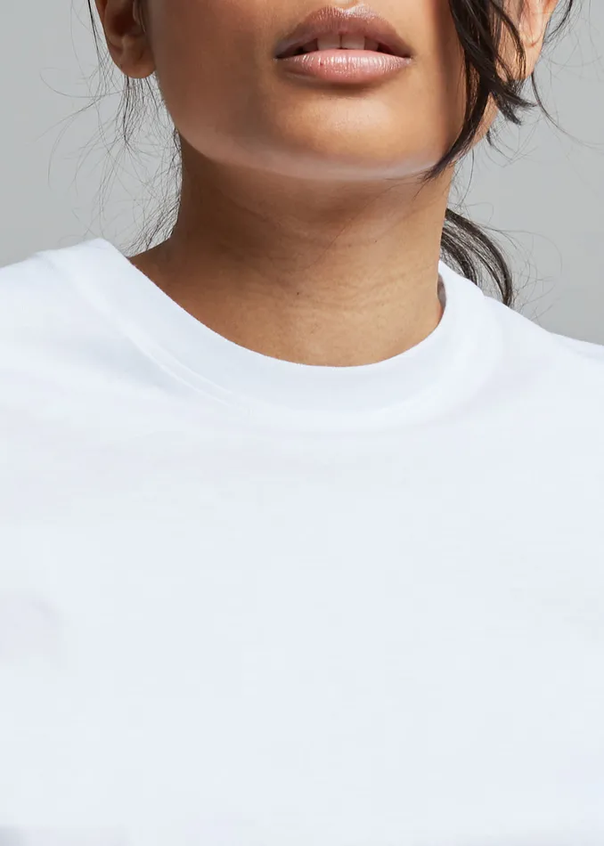 The Frankie Shop Tops Lilou Simple Tee 8211 Optic White 8211 Women