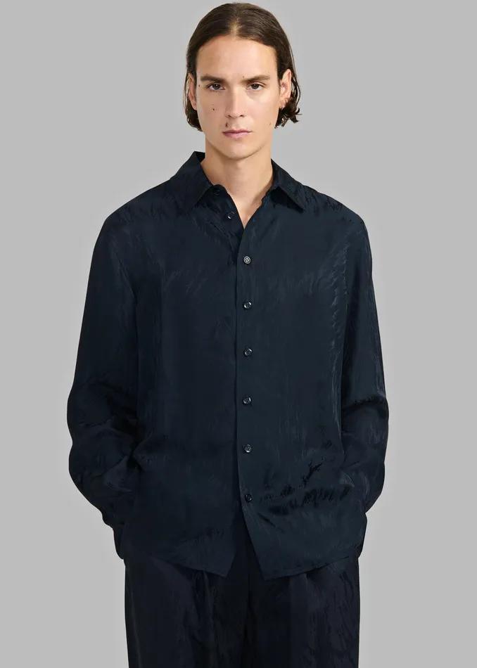 The Frankie Shop Tops Louis Gabriel Nouchi Shirt With Musketeer Cuffs 8211 Dark Night Fur 8211 Men