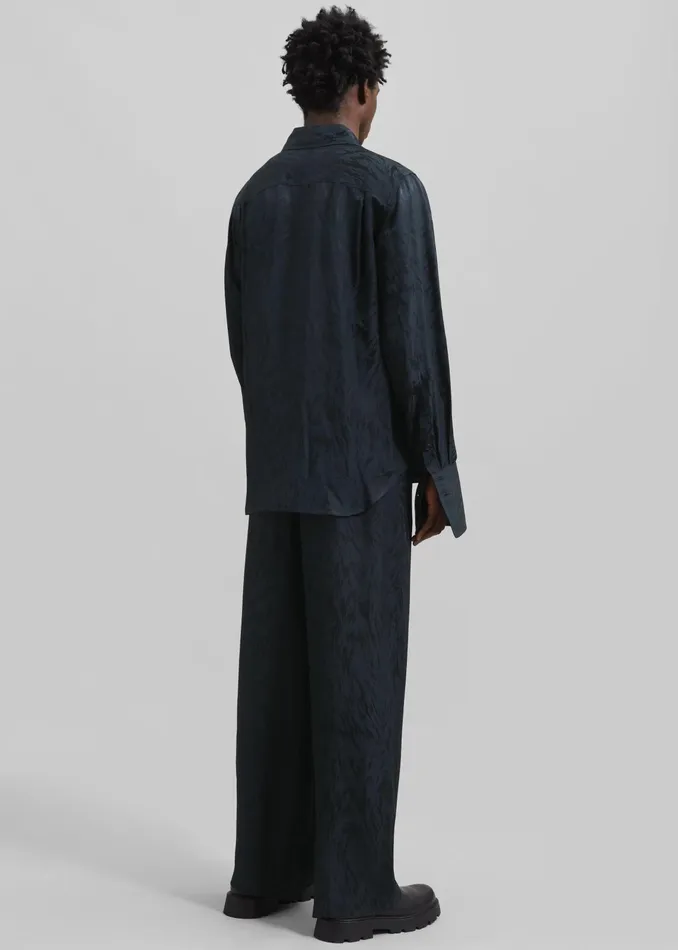 The Frankie Shop Tops Louis Gabriel Nouchi Shirt With Musketeer Cuffs 8211 Dark Night Fur 8211 Men