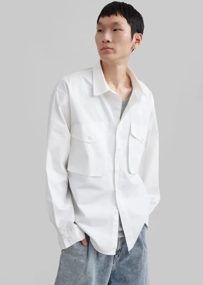 The Frankie Shop Tops Michael Button Up Shirt 8211 White 8211 Men