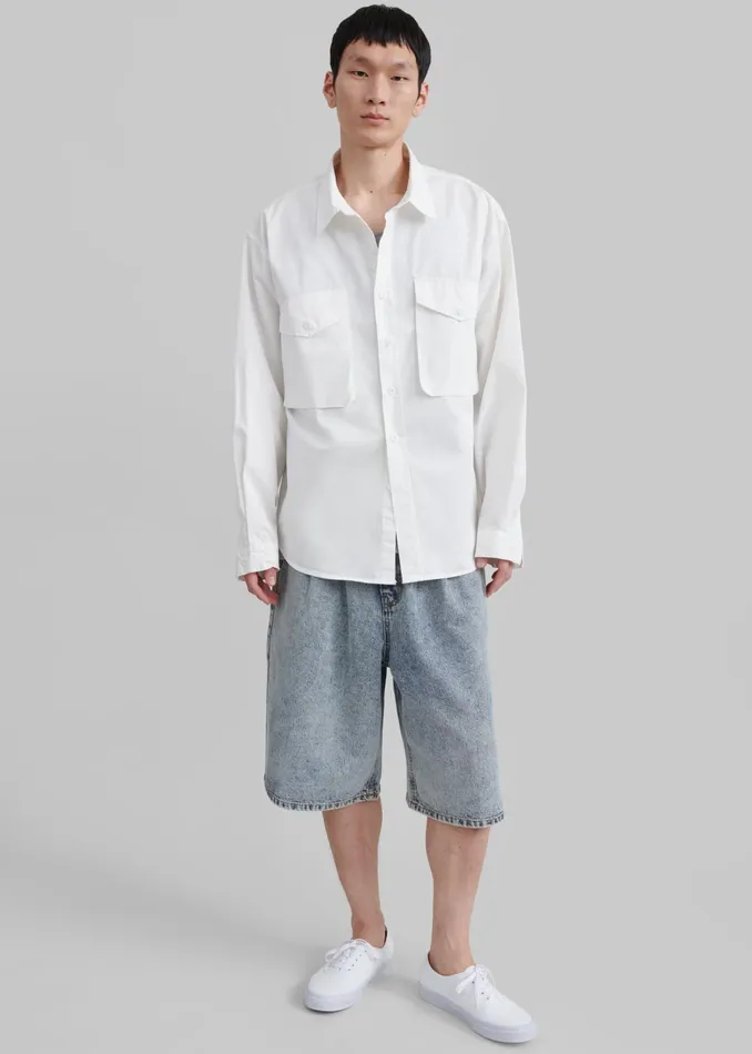 The Frankie Shop Tops Michael Button Up Shirt 8211 White 8211 Men