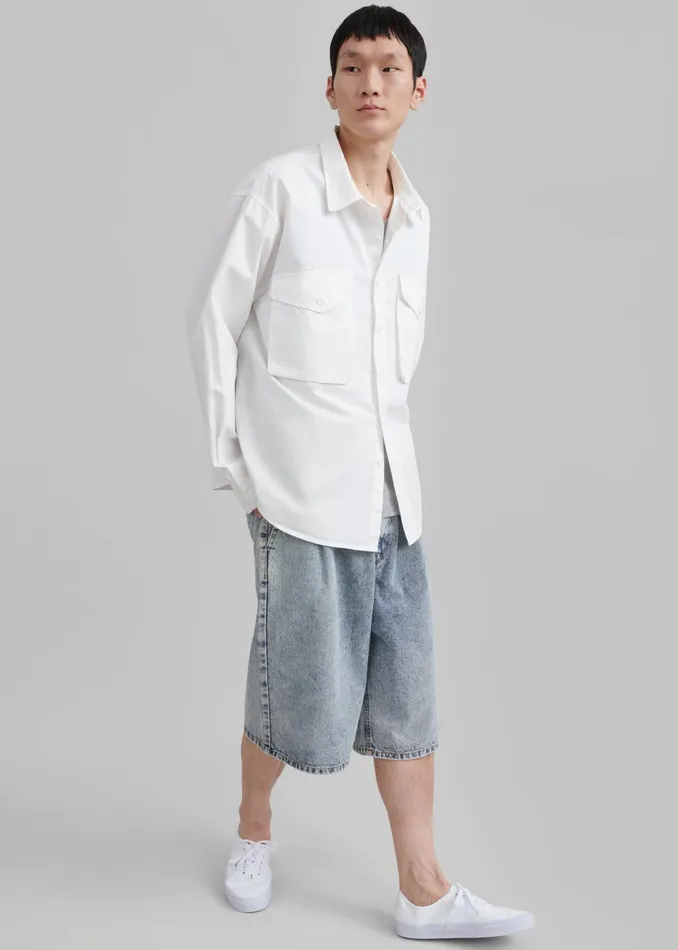 The Frankie Shop Tops Michael Button Up Shirt 8211 White 8211 Men