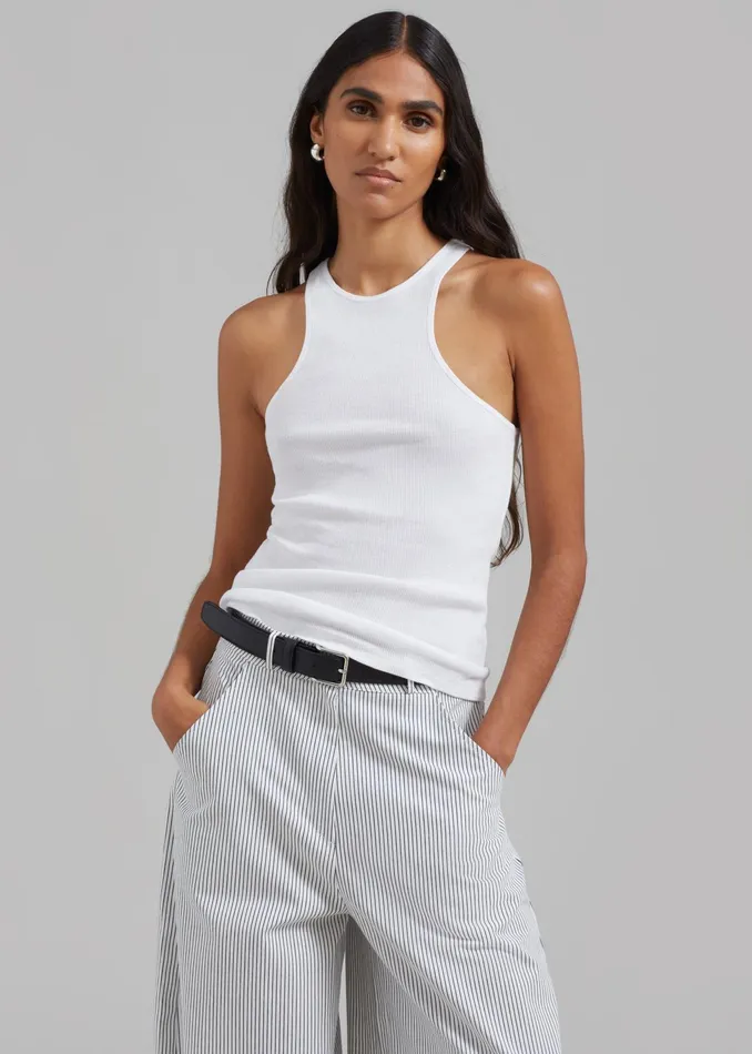 The Frankie Shop Tops Ophelia Rib Tank Top 8211 White 8211 Women